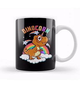 Cute & Funny Dinocorn Dinosaur Unicorn Kupa Bardak Porselen