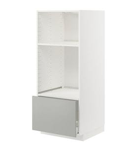 Fırın-mikrodalga fırın boy dolabı, HAVSTORP açık gri-koyu gri, 60x60x140 cm