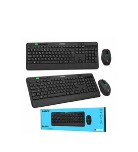 KABLOSUZ KLAVYE - MOUSE SETİ SİYAH USB - SESSİZ - SWİTCH Q KLAVYE KM-2620 (5680)