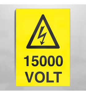 15000 Volt Uyarı Levhası 20x30cm (Karışık)