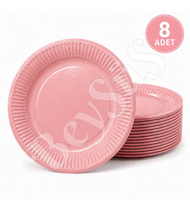 Parti Kağıt Tabak 8li Pembe
