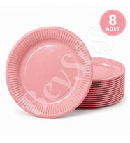 Parti Kağıt Tabak 8li Pembe