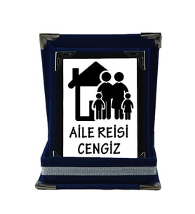 Babaya Hediye - Aile Reisi Babalar Günü Hediyesi İsimli Küçük Plaket (9x12cm)