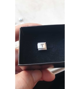 İTALYAN ÇELİK CHARM  ÇELİK CHARM T HARFİ İSİM TARİH BAŞ HARF YAZILIR 9 MM  FMACCESORİES (Çok Renkli)