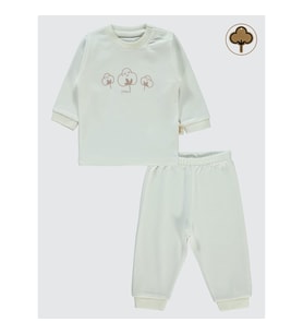 Civil Baby Bebek Organik Pijama Takımı 1-9 Ay Ekru (Ekru)