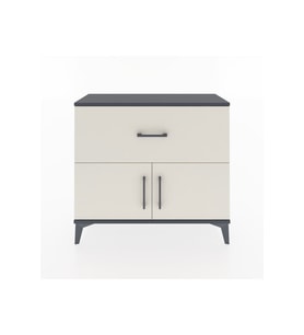 Arges Şifonyer Tek Raflı Tek Çekmeceli 2 Kapaklı 88x30x80 Antrasit-Aytaşı