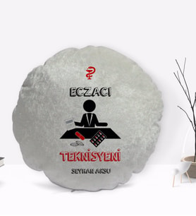 BK Gift Kişiye Özel İsimli Eczacı Teknisyeni Tasarımlı Dekoratif Kırlent Yastık-3