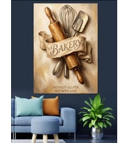 Bakery Fırın Ve Mutfak Gereçleri Dekoratif Kanvas - Mdf Ahşap Tablo