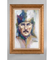 Altın Varaklı Paspartulu Çerçeveli Atatürk Tablo sd251