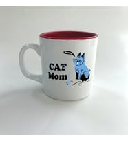 Cat Mom Baskılı Kırmızı Multi Kupa