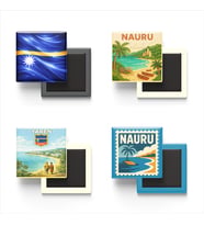 Buzdolap Magnetleri - Nauru Yaren - 4'lü Set Magneti