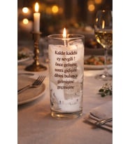 Rakı Görünümlü Cam Bardakta Mum (Siyah - Beyaz)