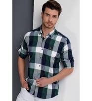 G662 DEWBERRY ERKEK GÖMLEK-LACİVERT-YEŞİL