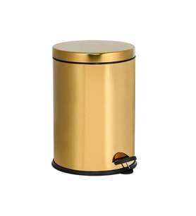 12 Litre Paslanmaz Gold Pedallı Çöp Kutusu, Şık ve Dayanıklı Tasarım