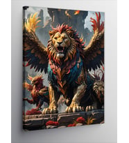 Kanvas Tablo Kanatlı Aslan Ve Griffin