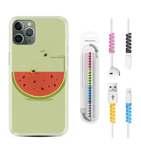 Apple iPhone 11 12 13 14 Pro Max Kılıf Kablo Koruma Spiral Silikon Woohoo 1373