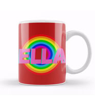 Ella Name personalized Custom   vintage Retro Rainbow Style Design Gift Baby Gift For Her Kupa Bardak Porselen