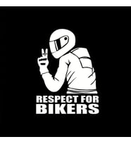 Beyaz Motosiklet Sticker 15x11cm