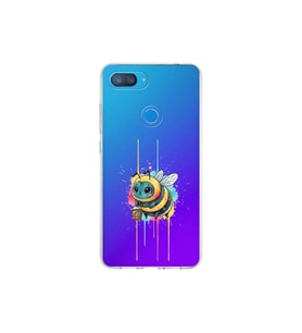 Xiaomi Mi 8 Lite ile uyumlu Splash arı tasarımlı şeffaf silikon kılıf