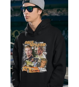 Hızlı Ve Öfkeli Paul Walker Baskılı Unisex Oversize Film Hoodie
