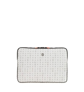Bilik Deri Monogram Beyaz Unisex Laptop & Evrak Çantası LAPTOP-MN 15,6"
