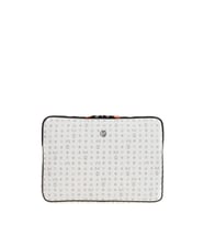 Bilik Deri Monogram Beyaz Unisex Laptop & Evrak Çantası LAPTOP-MN 15,6"