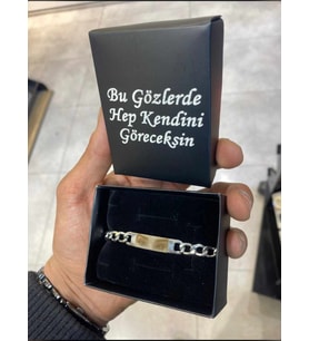 Kişiye Özel Lazer Baskılı Çelik Göz Bileklik - Sevdiklerinize En Güzel Hediye