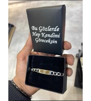 Kişiye Özel Lazer Baskılı Çelik Göz Bileklik - Sevdiklerinize En Güzel Hediye