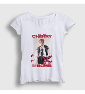 Presmono Kadın Beyaz Cherry Bomb K-Pop Nct 127 T-Shirt 275449tt