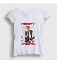 Presmono Kadın Beyaz Cherry Bomb K-Pop Nct 127 T-Shirt 275449tt