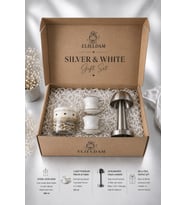 Doğum Günü, Özel Gün, Yeni İş, Yeni Ev Hediyesi Silver Şarjlı Dokunmatik Masa Lambası, Fincan, Soya Wax Mum Hediye Seti