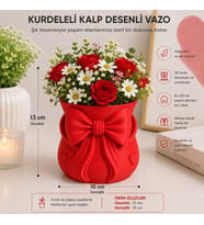 Fiyonklu Dekoratif Vazo ve Saksı – Kalp Detaylı Özel Tasarım
