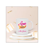 Kişiye Özel "Love You" Tasarımlı Kupa Bardak (Beyaz)