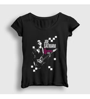 Presmono Kadın Siyah Tour Gitarist Hediye Joe Satriani T-Shirt 551889tt