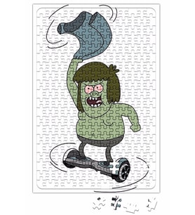Regular Show Muscle Man Spinning On A Hoverboard Puzzle 240 Parça