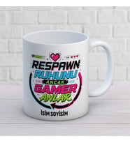 Kişiye Özel Gamer Tasarımlı Respawn Ruhunu Ancak Gamer Anlar İsimli Kupa
