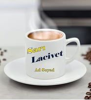 Kişiye Özel Sarı Lacivert Taraftar Tasarımlı Kahve Fincanı