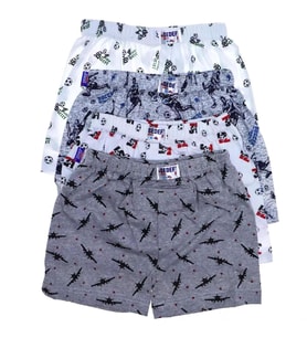 Sedef Yıldızı Erkek Çocuk Desenli Boxer 1037 - 6 Adet  (Karışık)