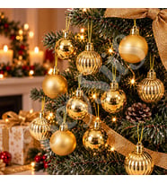 Yılbaşı Ağacı Süsü Gold Cici Top 12li 3 cm