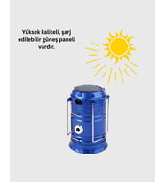 Güneş Enerjili Kızaklı Şarjlı Büyük Boy Kamp Feneri – Usb Çıkışlı, Katlanabilir, Çok Fonksiyonlu