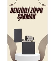 Çakmak Parlak Siyah  Benzinli Çakmak Cep Boy Doldurulabilir