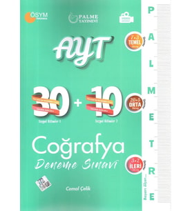 AYT Coğrafya Palmetre 30+10 Deneme Sınavı Palme Yayınları
