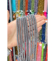 Hematit Taşı Rondela Kesim Mat Gri 6x3mm Doğal Taş Dizi