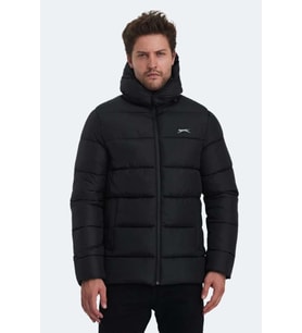 Slazenger ST24JE026 Ganea Erkek Şişme Kapüşonlu Mont & Kaban  - Slazenger - Siyah