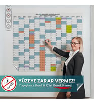 2024-2025 Akademik Takvim Planlayıcı, Ders Çalışma Planlayıcı, Duvara Yapışan Statik Akıllı Kağıt