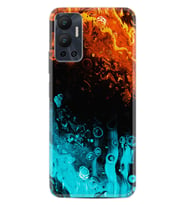 Infınix Hot 12 Kılıf Silikon Desen Özel Seri Orange Blue Color 1665