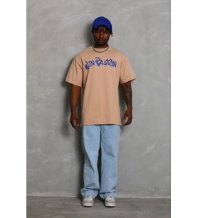 Erkek Baskılı T-Shirt Kısa Kol Bisiklet Yaka Regular Fit Tişört - Bej