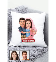 Sevgiliye Hediye Evlenme Teklifi Temalı Karikatürlü Yastık