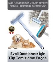 Çok Amaçlı Çift Taraflı Uzun Saplı Koltuk Halı Hijyeni Kedi Köpek Evcil Hayvan Tüy Temizleme Fırçası