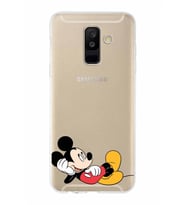 Samsung Galaxy A6 Plus (2018)  Kapak Mickey Mouse Tasarımlı Şeffaf Silikon Kılıf